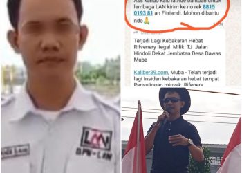 Diduga ketua DPD LSM LAN Sering melakukan pemerasan terhadap oknum mafia minyak dan masyarakat